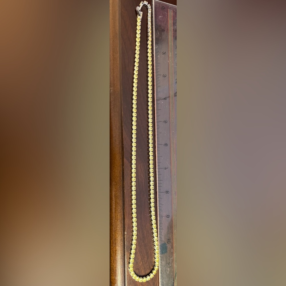 20” Yellow CZ Diamond Tennis Necklace-Gorgeous!!! - Picture 5 of 5